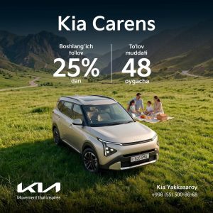 [Photo] 🔥 Муҳим янгилик: энди Kia Carens’ни муддатли тўлов шартларида харид қилиш мумкин!